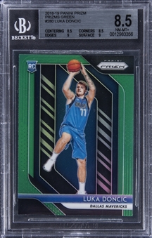 2018-19 Panini Green Prizm #280 Luka Doncic Rookie Card - BGS NM-MT+ 8.5